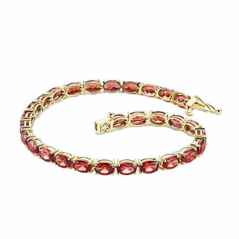18k Yellow Gold Anthill Garnet and Diamond Bracelet